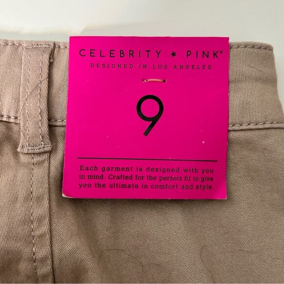 Celebrity‎ Pink Skirt A Line Mini Button Front Tan Size 9 NWT - Picture 5 of 6